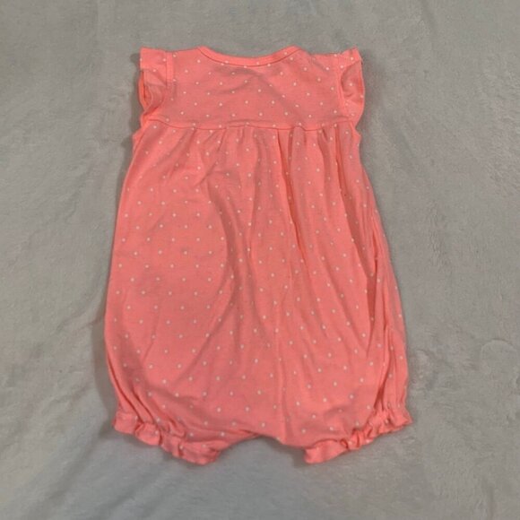 5/$25 Carter's peach narwhal unicorn sleeveless shorts romper jumper outfit - Picture 4 of 4